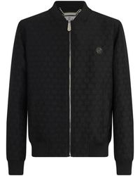 Philipp Plein - Jassen ,Zwart ,Nylon Bomberjack Jacquard Monogram - Lyst