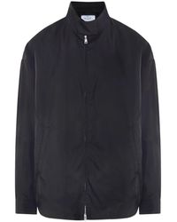 Prada - Schwarze Jacke Mit Reißverschluss Und Stehkragen - Lyst