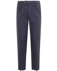 Re-hash - Broeken ,Blauw ,Katoen Slim-Fit Broek - Lyst