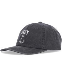 Obey - Accessoires ,Zwart ,Katoen Gebogen Klep Zwarte Katoenen Pet - Lyst