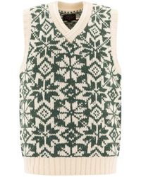Beams Plus - Grüne Strickweste Aw24 - Lyst