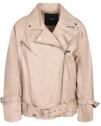 Pinko - Leren Biker Jack - Lyst