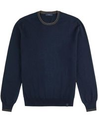 Fay - Truien & Vesten ,Blauw ,Denim Trui Met Ronde Hals - Lyst