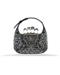 McQueen - Nieten leder umhängetasche magnetischer verschluss - Lyst