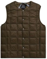 Taion - Jassen ,Bruin ,Crew Neck Button Down Vest - Lyst