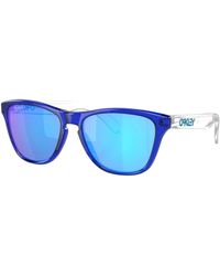 Oakley - Kristallblaue quadratische sonnenbrille mit prizm sapphire gläsern - Lyst