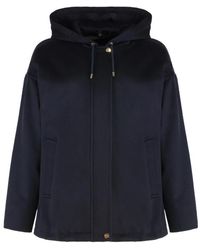 Max Mara - Hoodies & Sweatvesten ,Blauw ,Wol Derris Wool Broadcloth Sweatshirt - Lyst