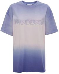 JW Anderson - Lila logo t-shirt ombre effekt - Lyst