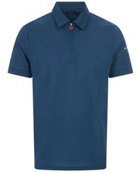 Kiton - Tops ,Blauw ,Katoen Polo Shirt Met Rits - Lyst