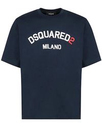 DSquared² - Tops ,Blauw ,T-Shirt - Lyst