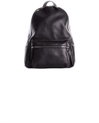 Orciani - Leder rucksack mit metall-logo-patch - Lyst