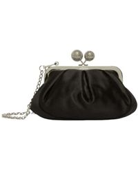 Weekend by Maxmara - Schwarze Satin-Tasche Mit Strasssteinen - Lyst