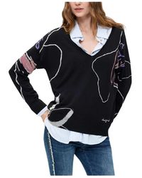 Desigual - V-Neck Knitwear - Lyst