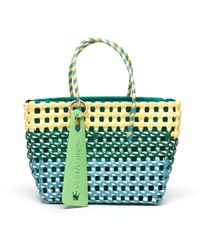 La Milanesa - Gewebte plastiktasche gelb grün blau - Lyst
