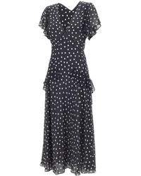 RIXO London - Kleedjes ,Blauw ,Leer Evie Dress - Lyst