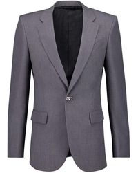 Givenchy - Jassen ,Grijs ,Wol Grijze Slim Fit Wollen Jas Met 2G Clip - Lyst