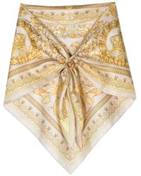 Versace - Sciarpa di seta con stampa barocco signature - Lyst