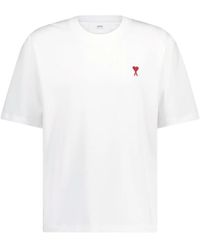 Ami Paris - T-shirt oversize con ricamo del logo - Lyst