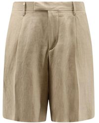 Lardini - Korte Broeken ,Leer Paaramis Plissés Shorts - Lyst