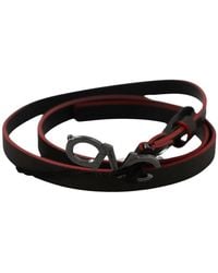 CoSTUME NATIONAL - Maroon skinny leather buckle waist belt - Lyst