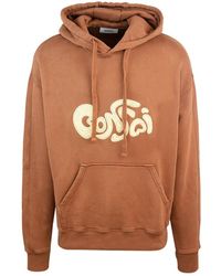 Bonsai - Brauner oversized hoodie mit bestickter grafik - Lyst