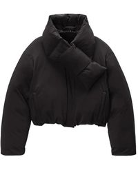 Alexander Wang - Zwarte Hoge Kraag Afneembare Sjaal Jas - Lyst