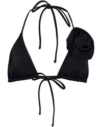 Moschino - Floral-Appliqué Triangle Bikini Top - Lyst