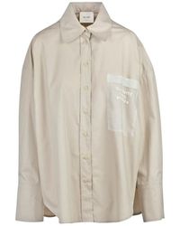 Alysi - Popeline hemd mit organza details - Lyst