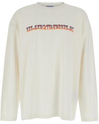 Bluemarble - Tops ,Wit ,Katoen Trippy Leaves Print Longsleeve T-Shirt - Lyst