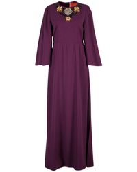 La DoubleJ - Sorella Maxi-Jurk Met Geborduurde Halslijn - Lyst