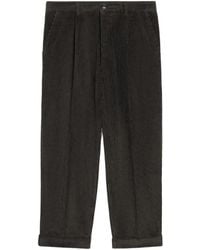 Ami Paris - Charcoal Corduroy Pleated Cuffed Trousers - Lyst
