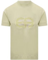 Emporio Armani - Grünes t-shirt mit kurzen ärmeln und gesticktem logo - Lyst