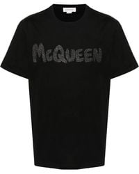 McQueen - Katoenen T-Shirt Met Logoprint - Lyst