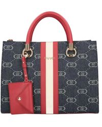 Liu Jo - Blaue Jacquard-Handtasche Mit Charme - Lyst