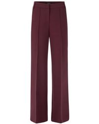 Marc Cain - Broeken ,Paars ,Polyester Warri Wijde Broek - Lyst