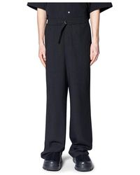 Ami Paris - Schwarze Wollhose Mit Geradem Schnitt Und Elastischem Bund - Lyst