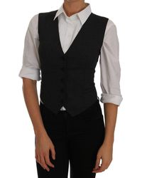 Dolce & Gabbana Floral Vest Waistcoat Tank - Grijs
