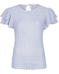 Dante 6 - Kanten Volant Top Kristalblauw - Lyst