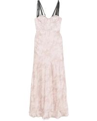 Pinko - Kleedjes ,Roze ,Maxi-Jurk Met Bloemenprint - Lyst