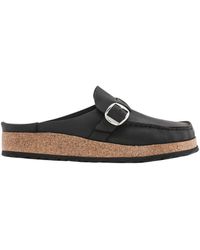 Birkenstock - Schwarze big buckle mokassin stil sandalen - Lyst