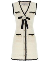 Self-Portrait - Kleedjes ,Katoen Pointelle Knit Mini Dress - Lyst