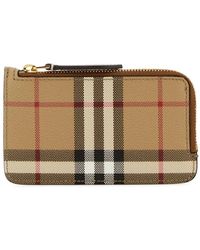Burberry - Bedruckter Kartenhalter Aus Canvas - Lyst