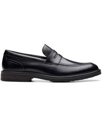 Clarks - Schoenen ,Zwart ,Leer Loafer Met Gedempte Binnenzool - Lyst
