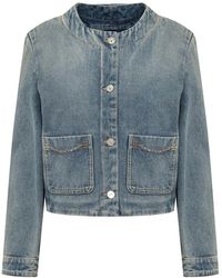 Givenchy - Kragenlose Jacke aus Denim - Lyst
