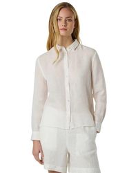 North Sails - Overhemden ,Wit ,Linnen Rechtvallend Linnen Shirt - Lyst