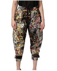 Dolce & Gabbana - Broeken ,Veelkleurig ,Nylon Cargo Cropped Broek - Lyst