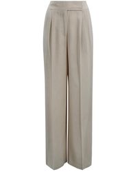 Etro - Broeken ,Leer Wijde Pijpen Broek Met Plooien - Lyst