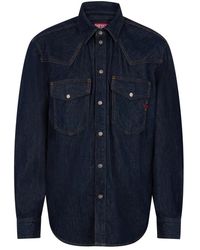 DIESEL - Overhemden ,Blauw ,Denim D-Ocean Denim Overhemd - Lyst