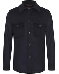 Oscar Jacobson - Marine Wolle Kaschmir Jacke - Lyst