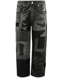 Junya Watanabe - Patchwork denim jeans mit distressed finish - Lyst